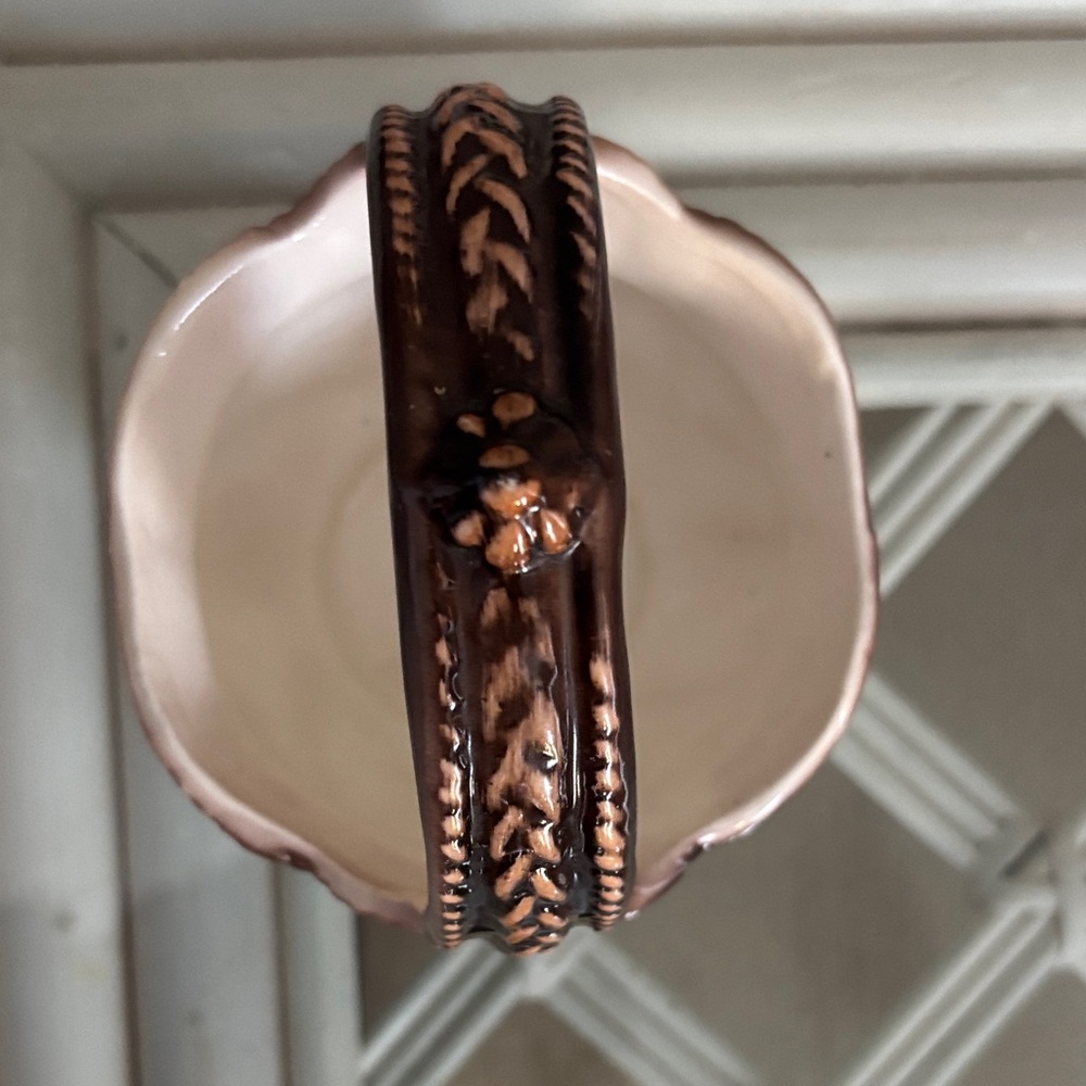 Vintage Czechoslovakian Pottery Basket - Picture 5 of 8